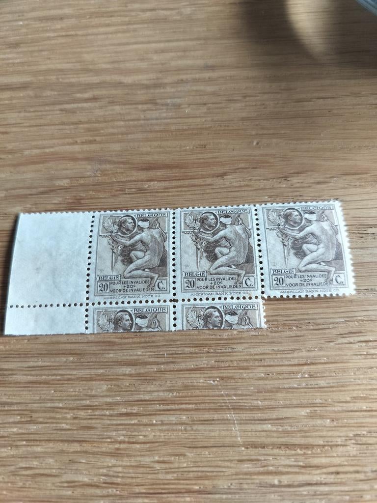 Timbre n 189 dans une bande de 3 feuillets et timbres neufs, Enlèvement ou Envoi, Neuf