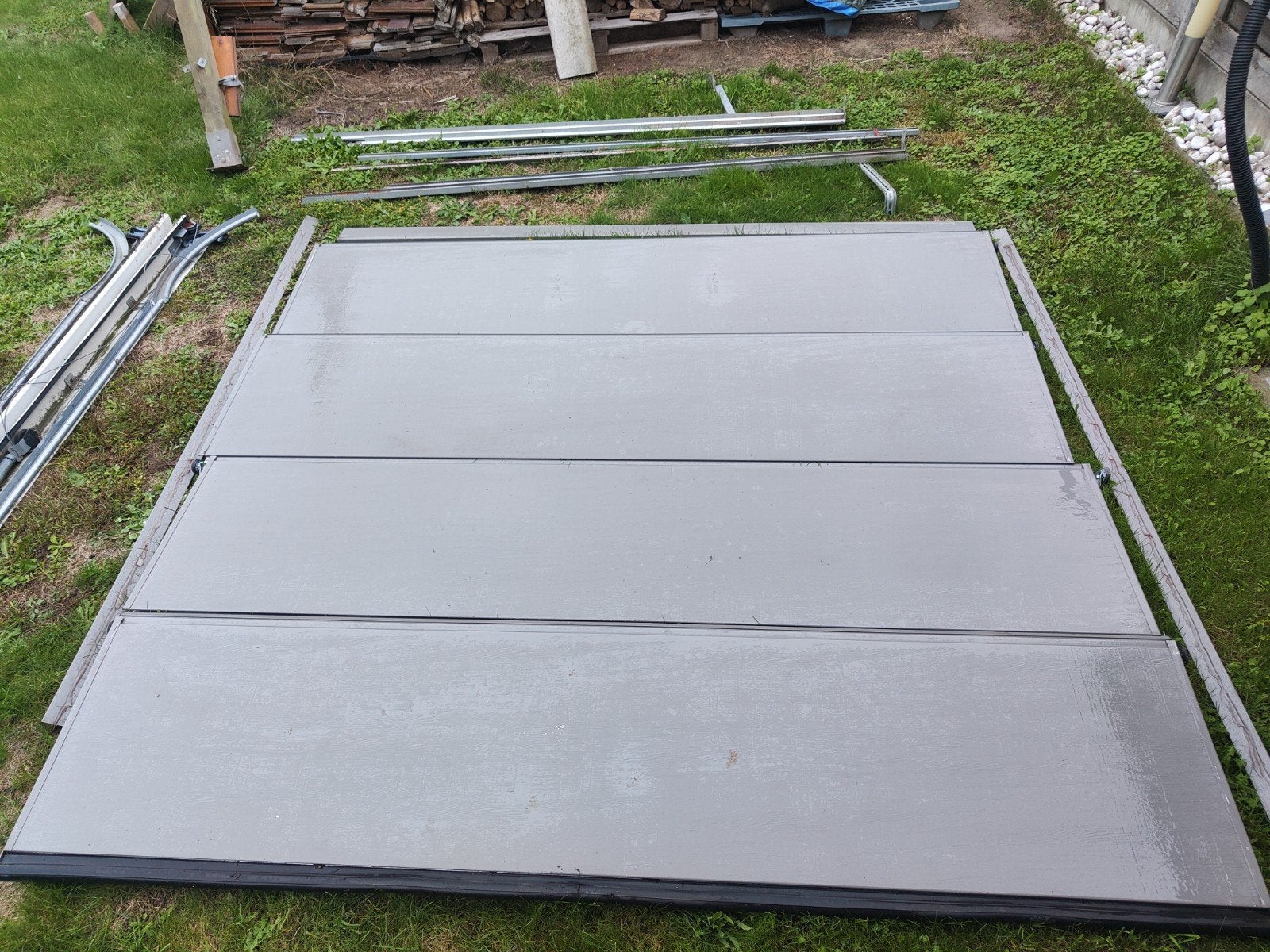 sectionaalpoort met motor, Doe-het-zelf en Bouw, Ophalen, Gebruikt, 120 cm of meer, Garagedeur