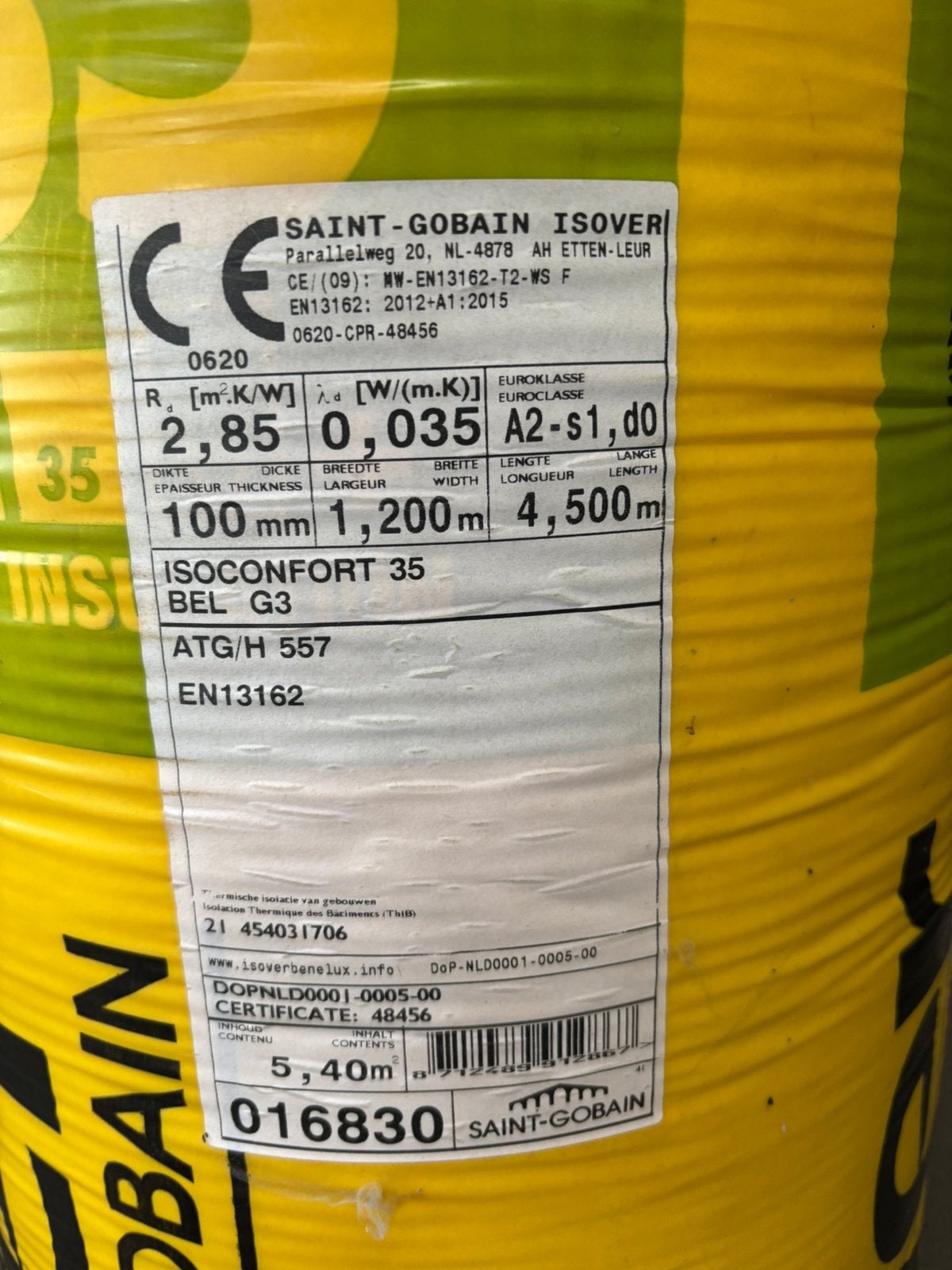 Isolatiemateriaal, Enlèvement, Comme neuf, Autres matériaux