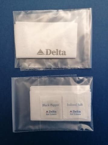 Serviette table Delta Air Lines Catering sel et poivre, Envoi, Neuf, Autres types