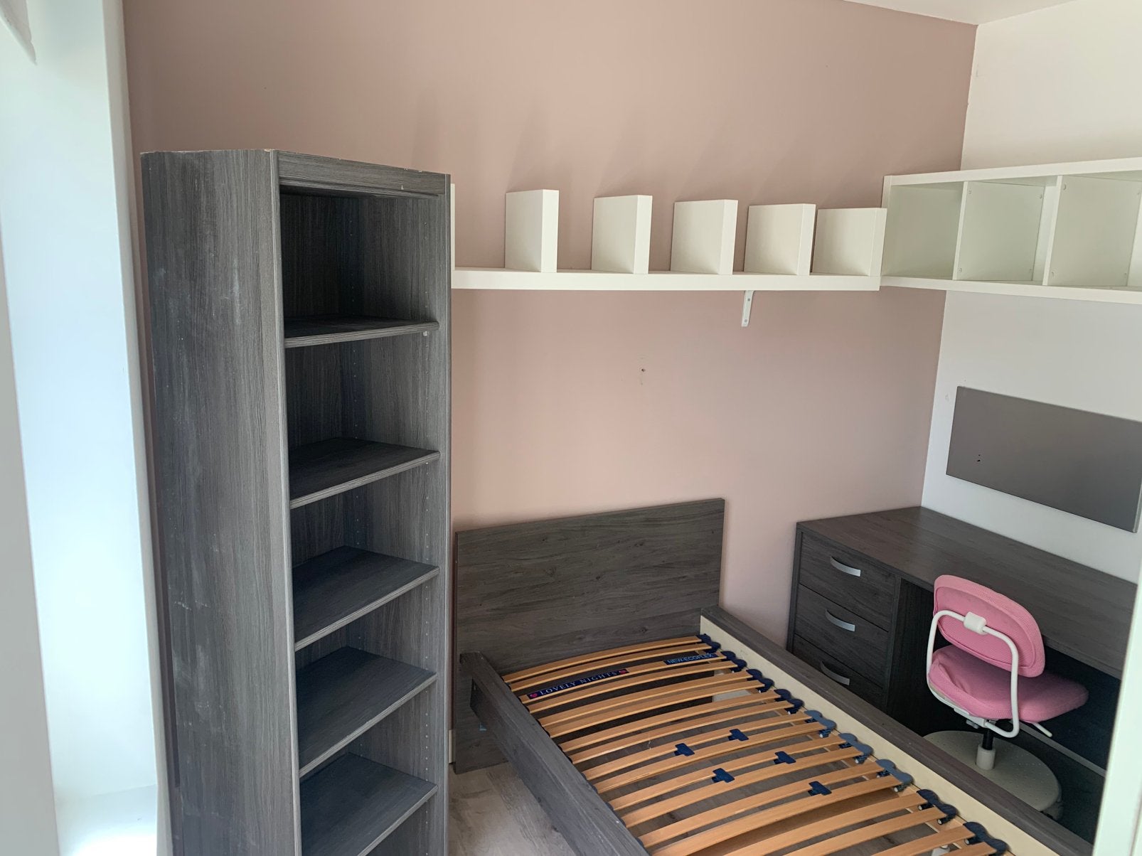 Grote dressingkast bed met onderlade bureau, Enlèvement, Utilisé, Une personne