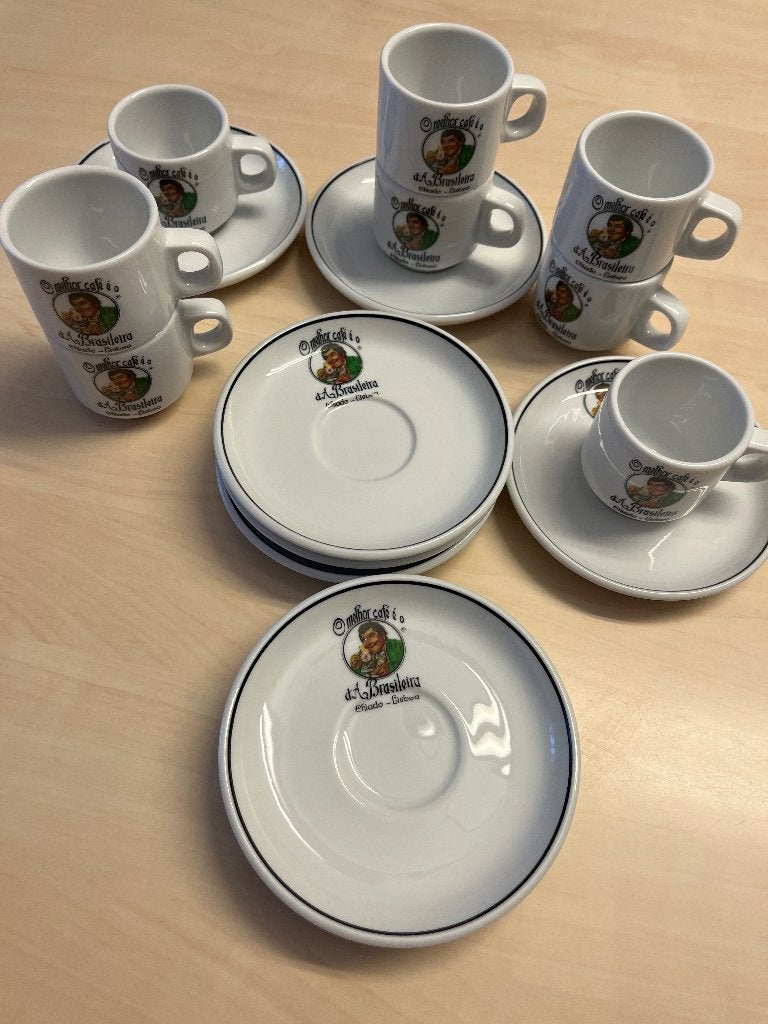 Set 8 (onder)tasjes "O Melhor Café d'A Brasileira de Lisboa", Ophalen, Overige merken, Vintage, Zo goed als nieuw