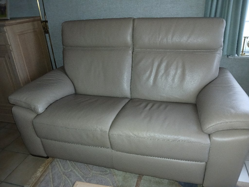 Lederen salon Merk Natuzzi, Huis en Inrichting, Ophalen, Gebruikt, Rechte bank, 200 tot 250 cm