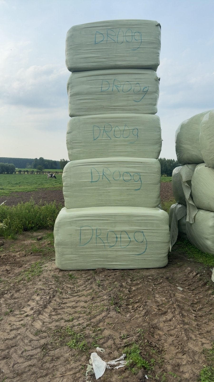 Grote pakken voordroog en hooi, Ophalen
