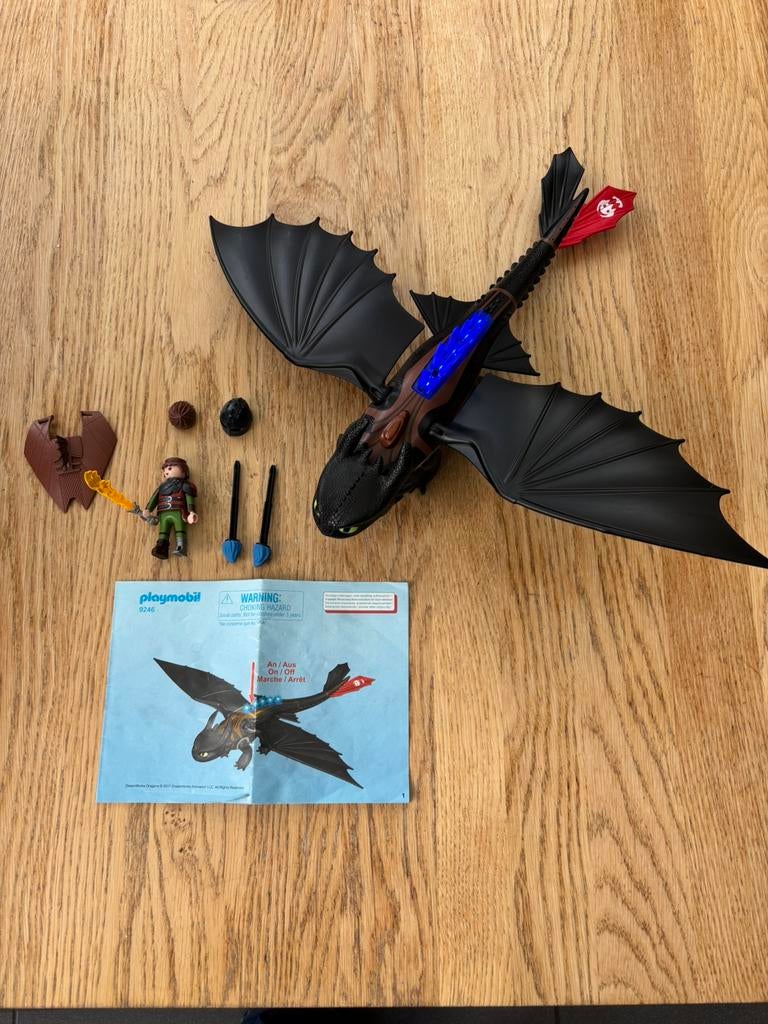 Playmobil - dragons - toothless set 9246, Enlèvement, Utilisé