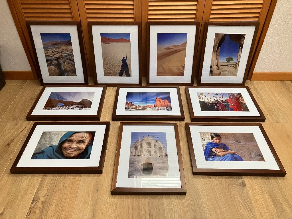10 Fotokaders 30x40 cm (hout), TV, Hi-fi & Vidéo, Enlèvement, Avec verre, Verre