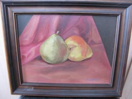 Stilleven met peren. Olieverf op doek, Antiek en Kunst, Kunst | Schilderijen | Klassiek, Ophalen