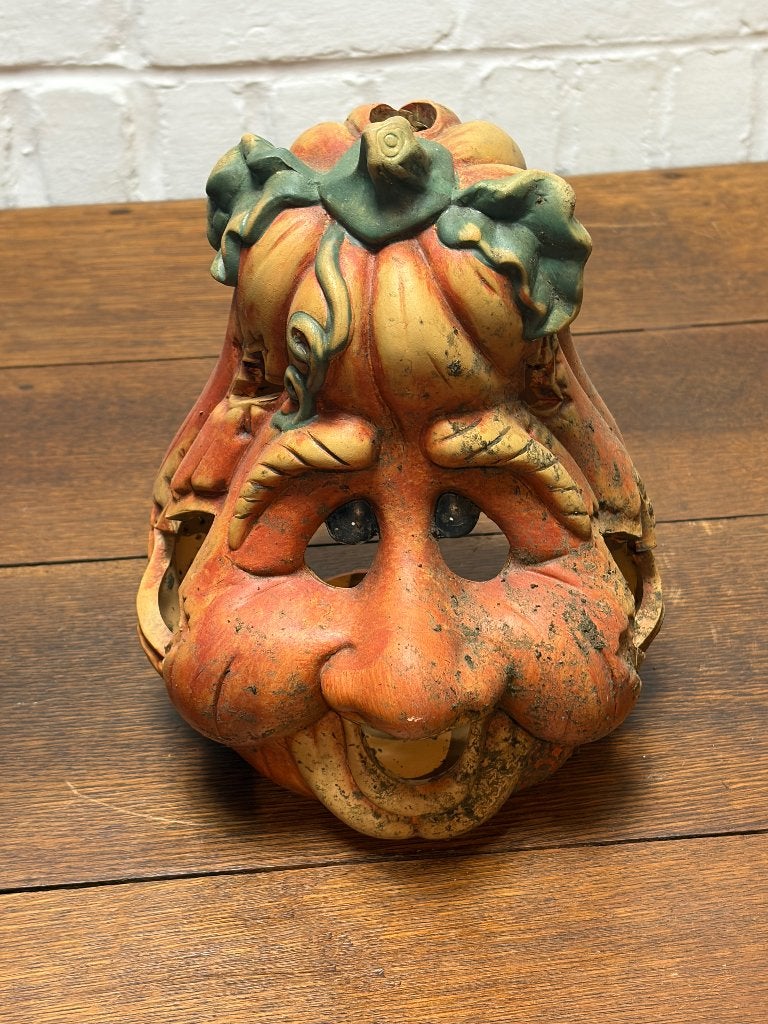 Vintage Terracotta Pompoen Lampion, Jardin & Terrasse, Décoration murale de jardin, Utilisé, Enlèvement ou Envoi