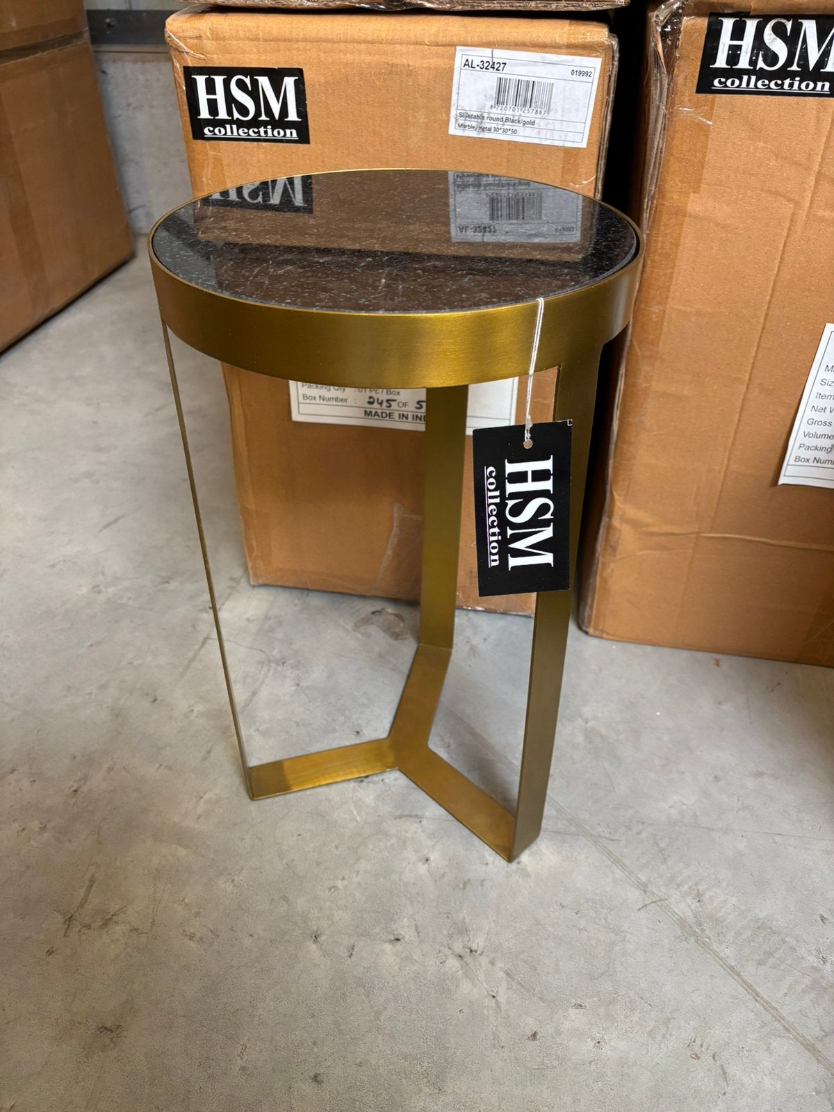 Nieuwe bijzettafel HSM collectie, Huis en Inrichting, 45 tot 60 cm, Minder dan 55 cm, Metaal of Aluminium, Rond