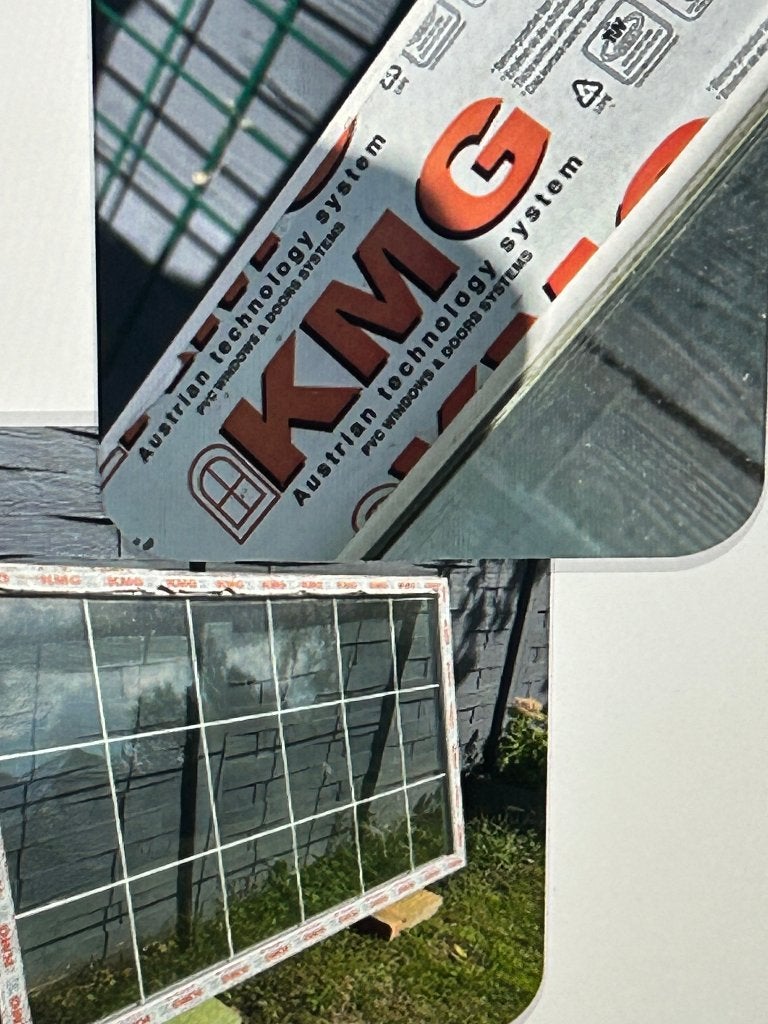 Nieuw PVC ram 2 m op 1 m 25 cm, Ophalen, Nieuw, Gevelraam of Ruit, Glas in lood