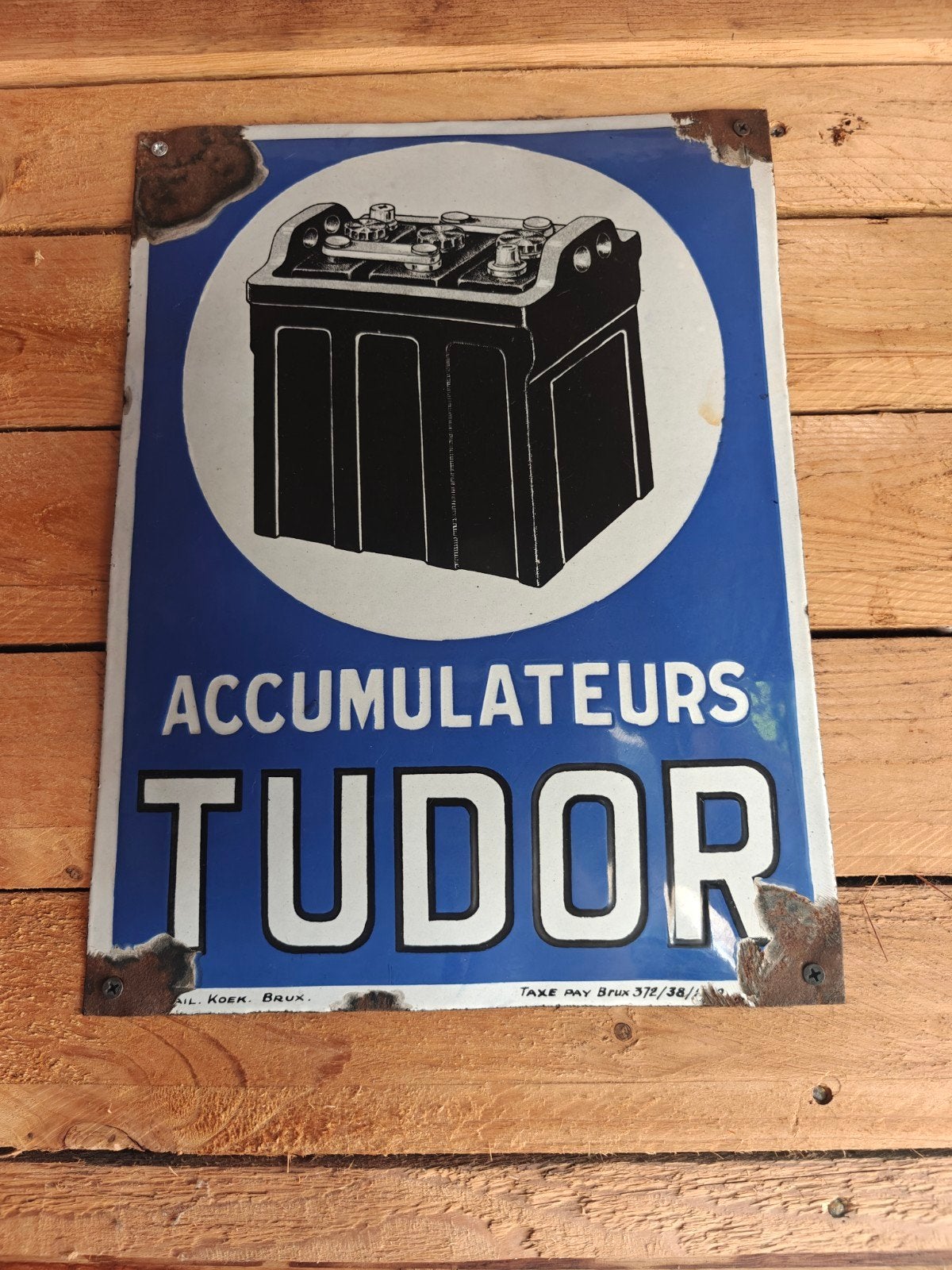 Tudor gebold emaille bord 40x30cm, Collections, Enlèvement