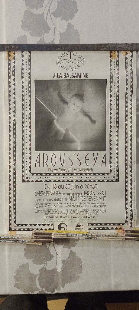 Affiche Théâtre La Balsamine Arousseya 30x42 Vintage, Enlèvement ou Envoi, Musique
