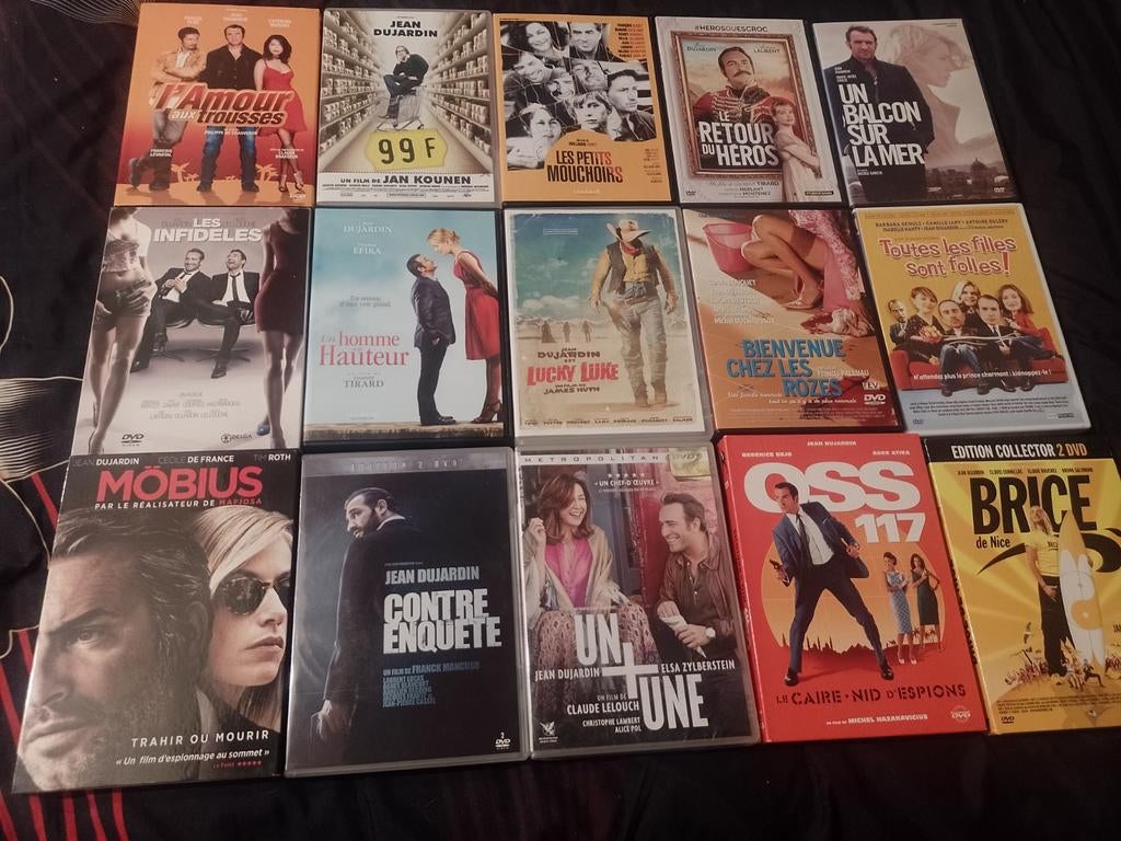 A vendre en DVD 16 films Jean Dujardin, Tous les âges, Enlèvement ou Envoi, Comme neuf, Comédie d'action