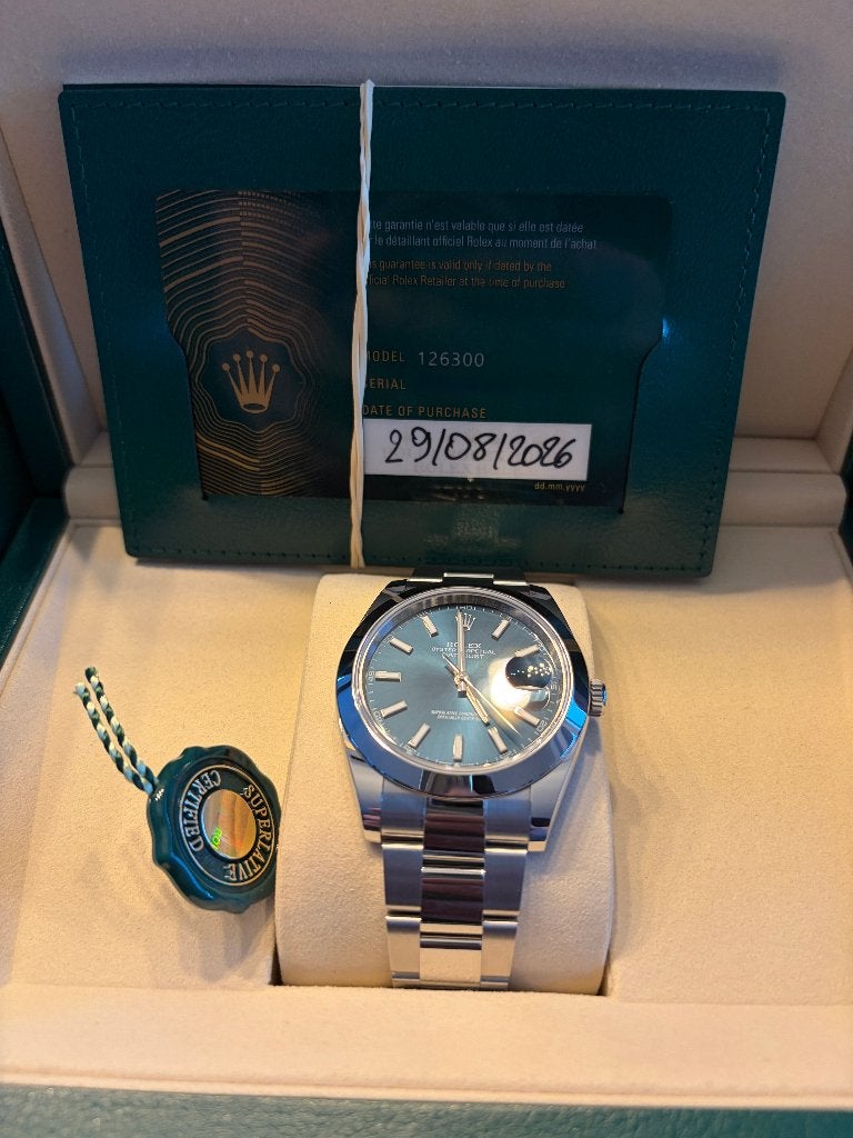 Rolex Datejust 41 blauw Oystersteel Ref. 126300, Bijoux, Sacs & Beauté, Montres | Hommes, Rolex, Acier, Enlèvement, Acier