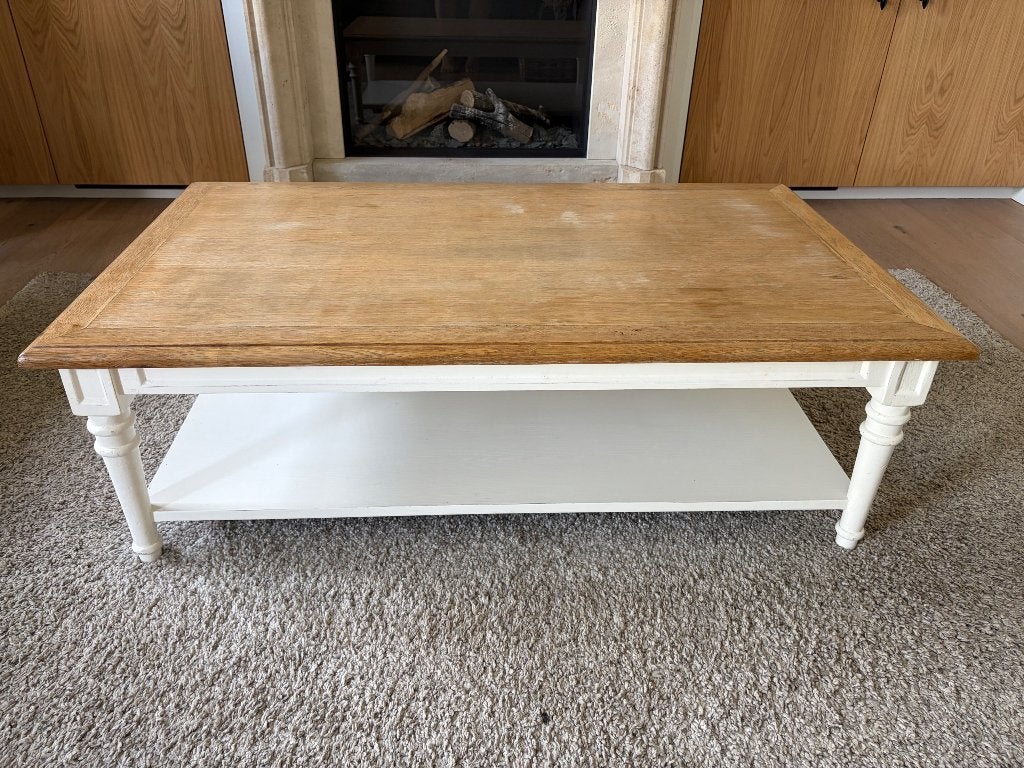 Mooie landelijke salontafel, Ophalen, Gebruikt, 100 tot 150 cm, Eikenhout