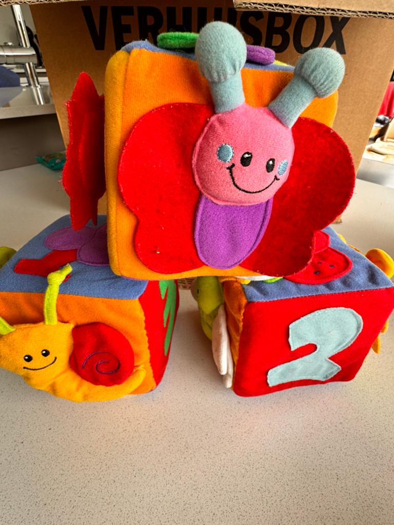 3 zachte speelblokken baby, Kinderen en Baby's, Speelgoed | Babyspeelgoed, Ophalen, Zo goed als nieuw