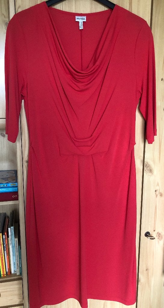 Kleed, Kleding | Dames, Jurken, Zo goed als nieuw, Maat 42/44 (L), Rood, Onder de knie, Ophalen