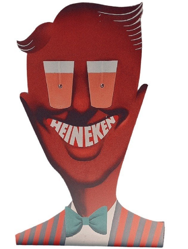 Heineken reclamebord., Verzamelen, Biermerken, Ophalen, Gebruikt, Reclamebord, Plaat of Schild, Heineken