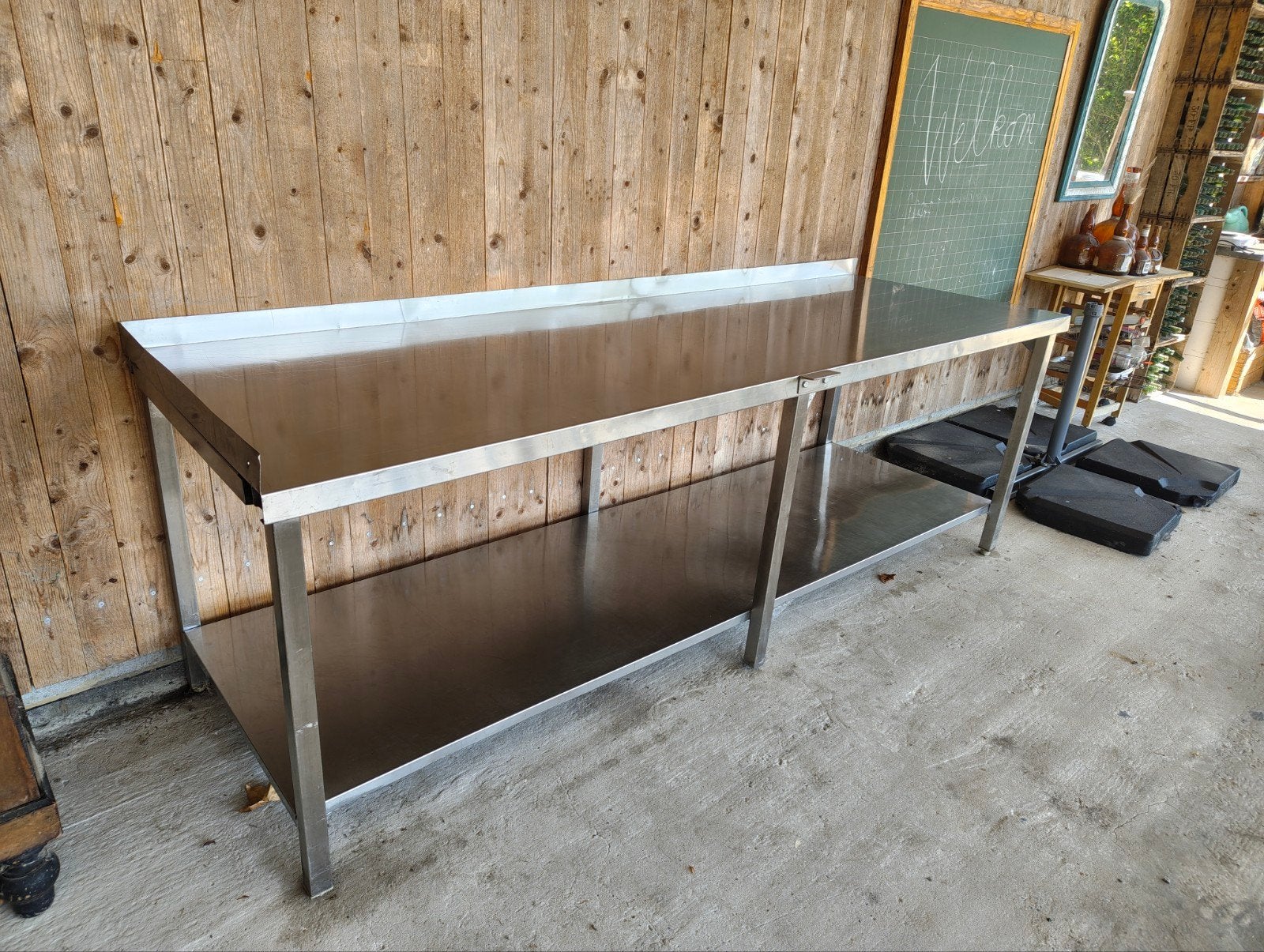 tafel RVS 2400x800x825, Bricolage & Construction, Établis, Enlèvement, Utilisé, 170 cm ou plus