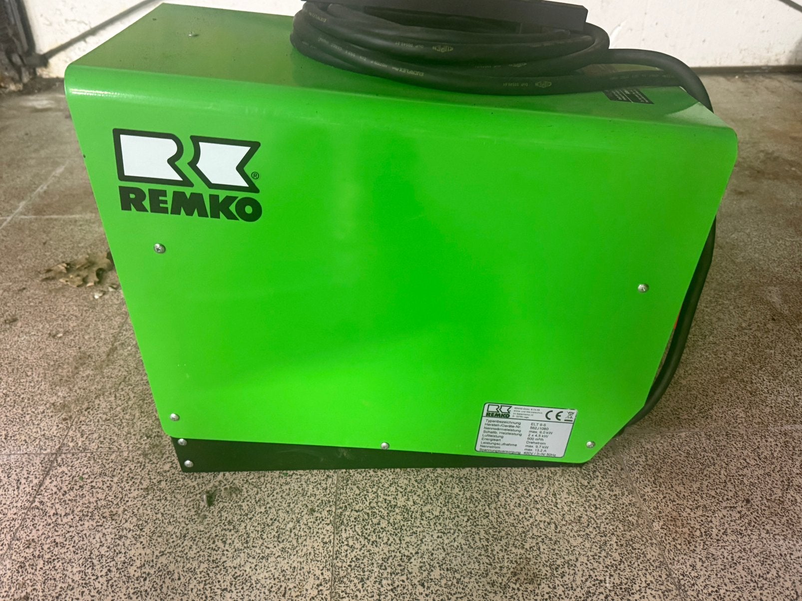 Remko ELT 9-6 professionele elektrische bouwkachel, Ophalen, Zo goed als nieuw, Kachel