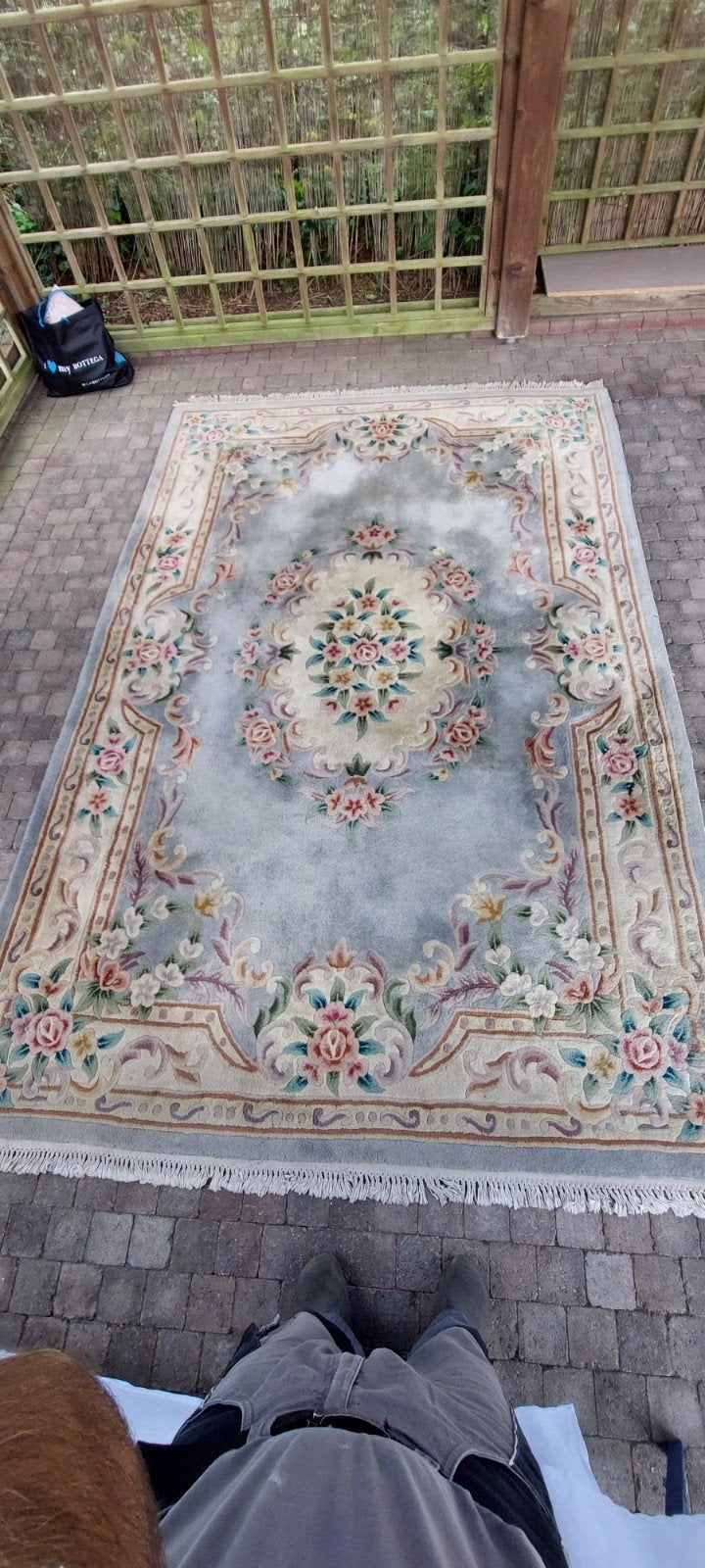 prachtige handgeknoopte tapijt, Huis en Inrichting, Ophalen, Gebruikt, Blauw, 150 tot 200 cm