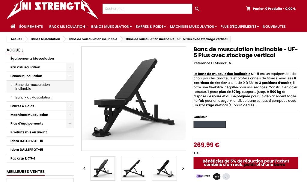 banc musculation, Enlèvement, Neuf, Banc d'exercice