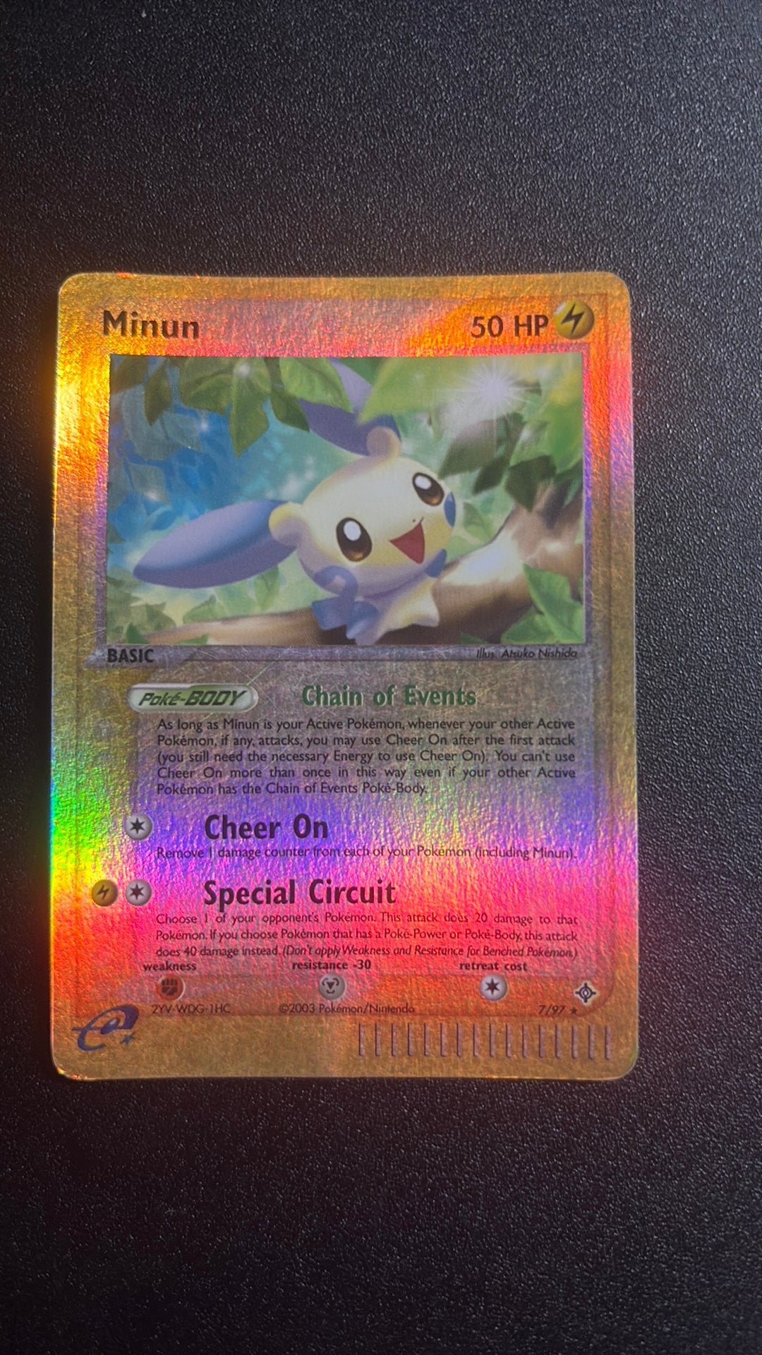 Minun (DR 7) Reverse Holo, Hobby en Vrije tijd, Ophalen of Verzenden, Zo goed als nieuw