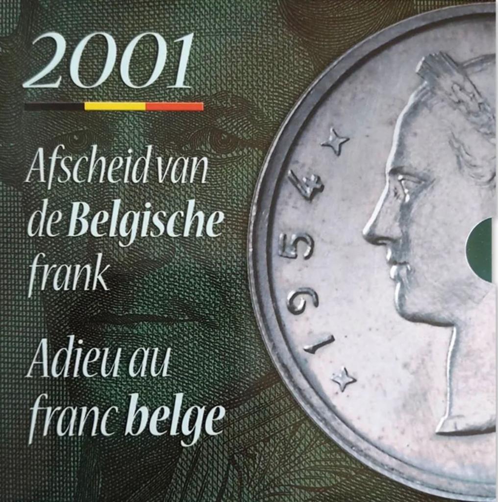 FDC Afscheid van de Belgische frank 2001 BU, Postzegels en Munten, Ophalen of Verzenden