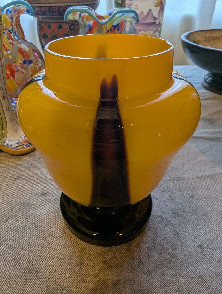 Prachtige vaas in heldere Art Deco kleuren, Ophalen of Verzenden