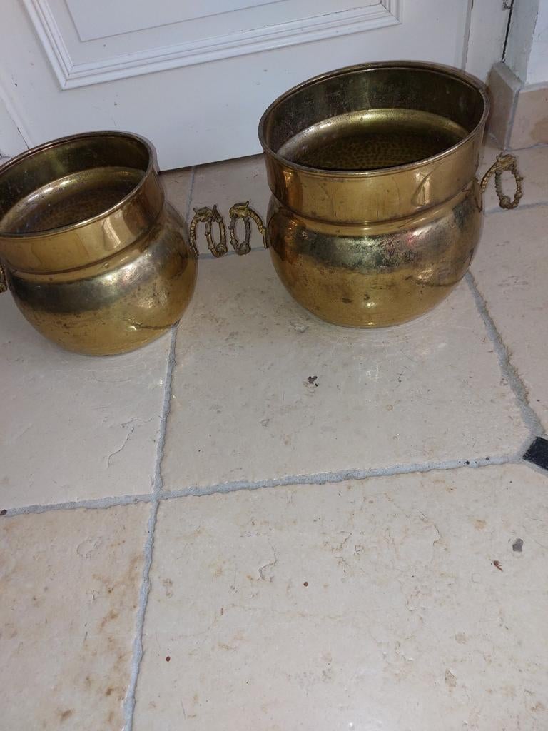 Deux vases/pots de fleurs en cuivre, Enlèvement ou Envoi