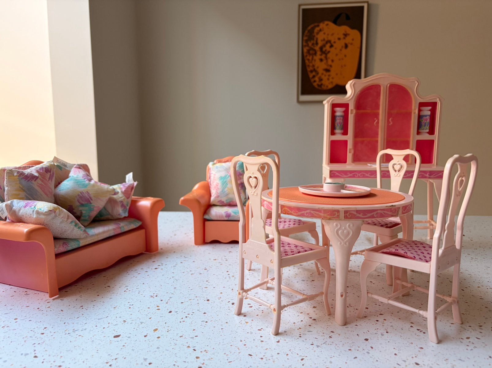 vintage eetkamer en salon - Barbie, Enlèvement ou Envoi, Utilisé, Décoration