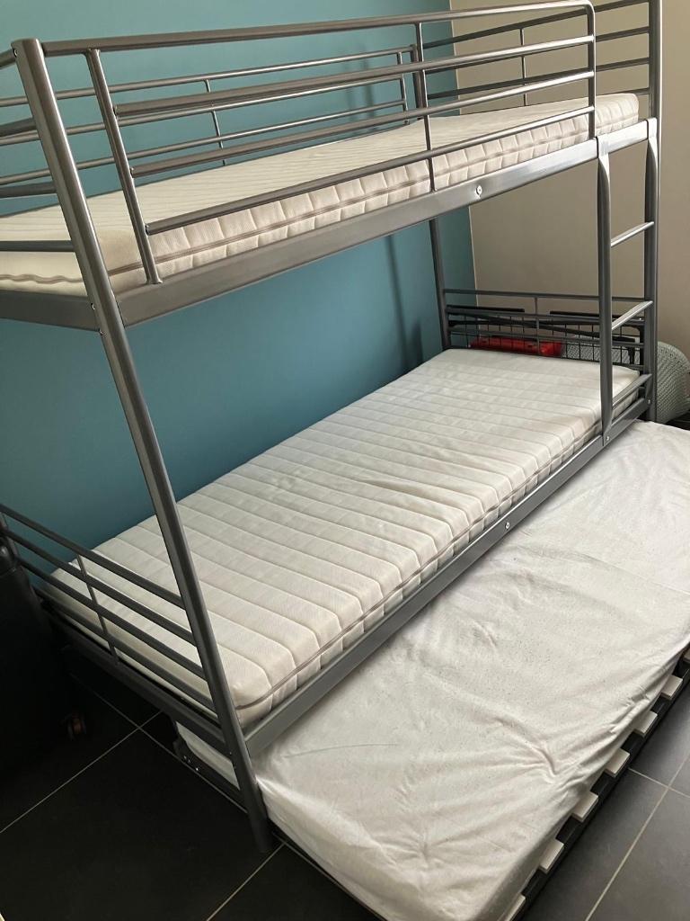Stapelbed met onderbed, Huis en Inrichting, Ophalen, 90 cm, Tweepersoons, Minder dan 160 cm