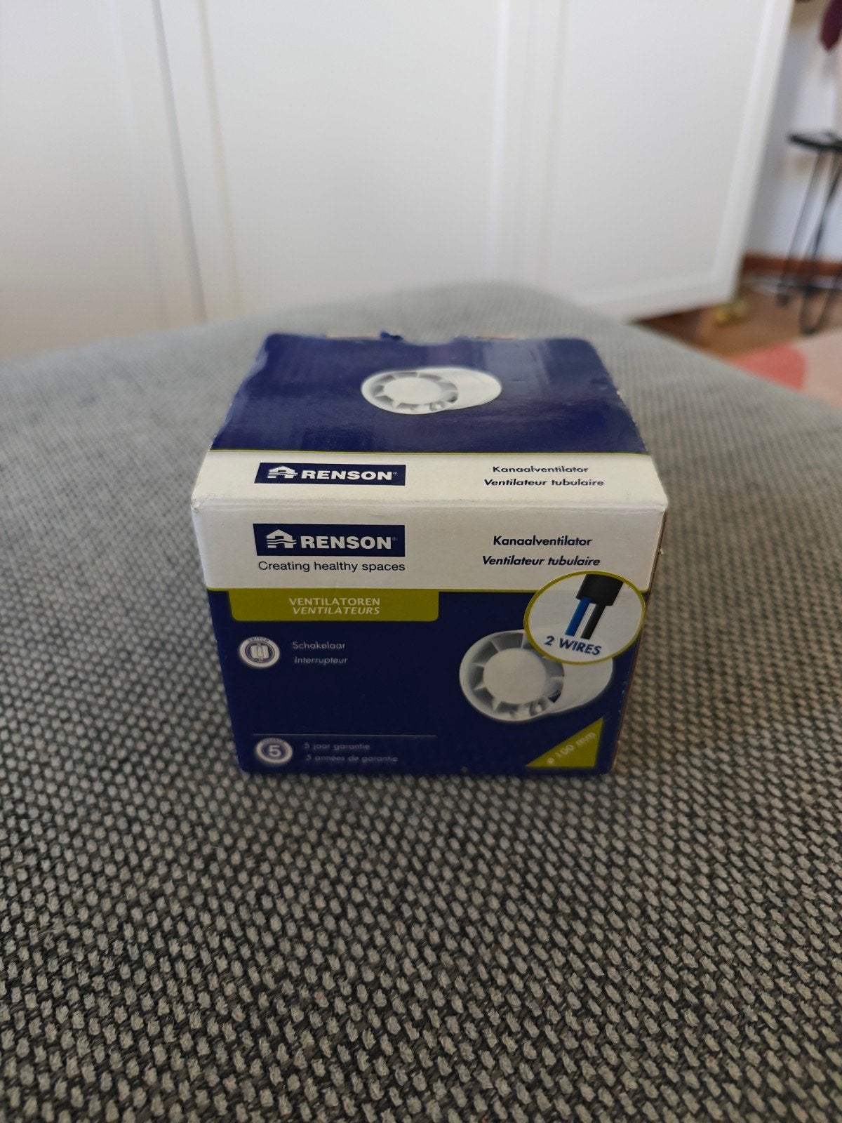 ventilateur tubulaire blanc 100mm Renson, Enlèvement, Comme neuf, Blanc