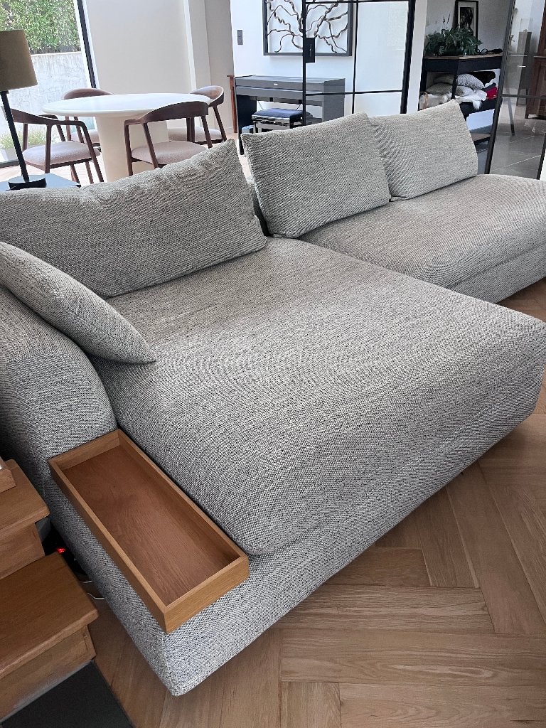 Stijlvolle zetel met longchair 'Sits', Ophalen, 250 tot 300 cm, 125 tot 150 cm, Zo goed als nieuw