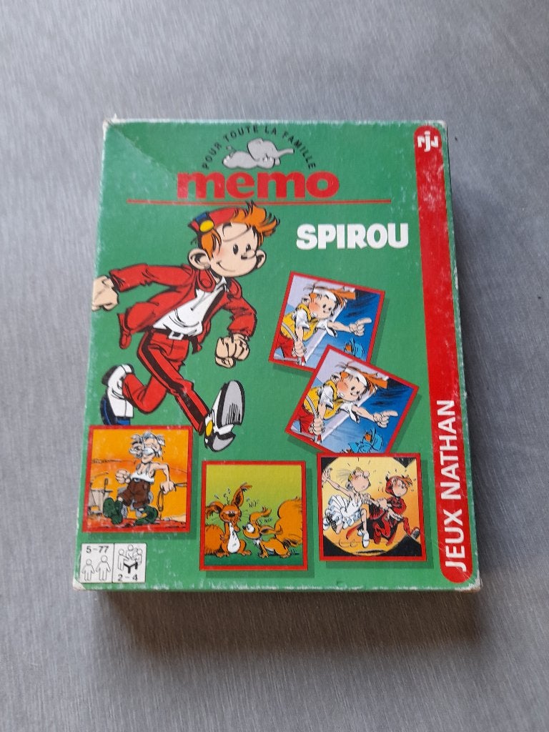 Jeu de société mémo spirou et fantasio, Collections, Personnages de BD, Enlèvement ou Envoi, Gaston ou Spirou, Utilisé, Livre ou Jeu