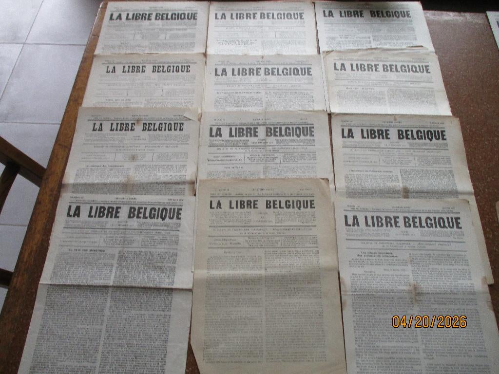 La libre België. Lot de 113 numero. Periode 1915-18, Envoi
