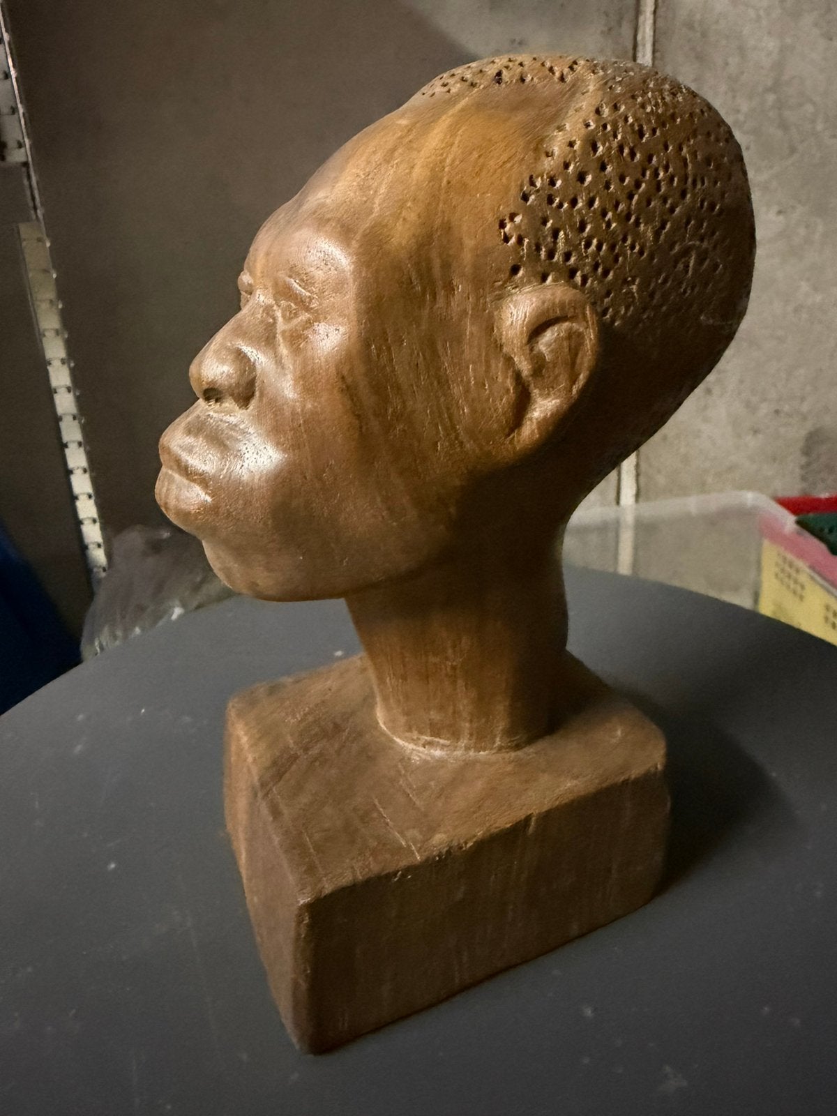 Houten Afrikaans hoofd, Antiek en Kunst, Kunst | Beelden en Houtsnijwerken, Ophalen, Handgemaakt, 20 - 50 cm, Beeld
