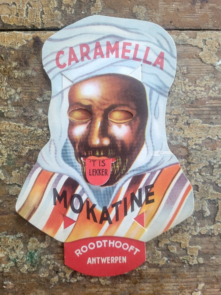 Mokatine / caramella. Oude reclame karton, Ophalen of Verzenden