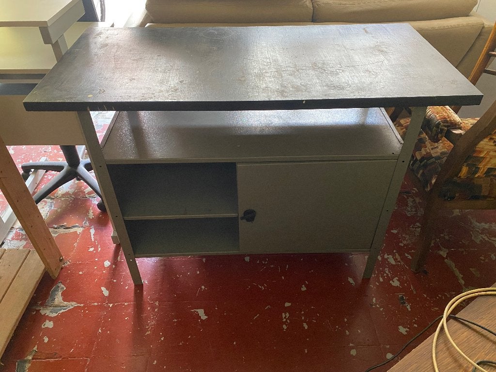 Bureau, Ophalen, Gebruikt, Metaal, Industrieel