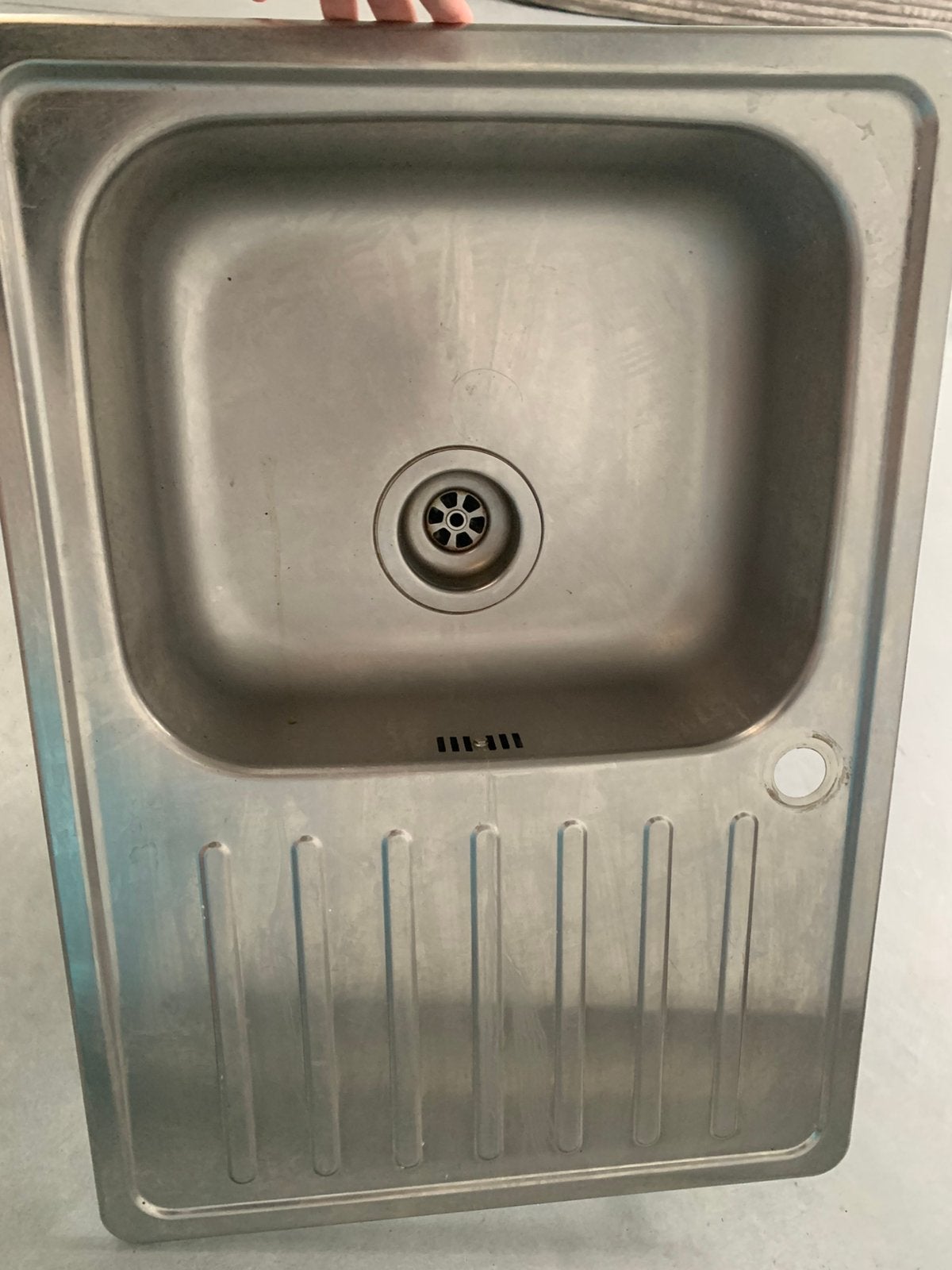 Évier inox IKEA 1 bac avec égouttoir + mitigeur et siphon, Enlèvement, Utilisé