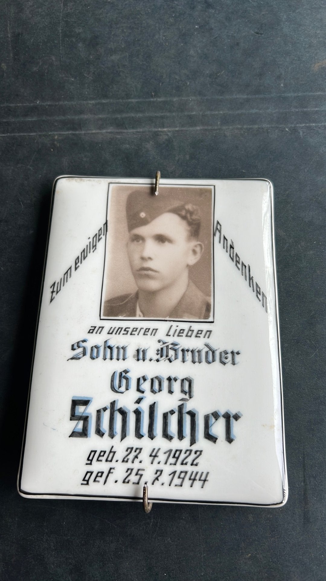 Plaque Original de Fallschirmjäger en Normandie, Collections, Enlèvement ou Envoi