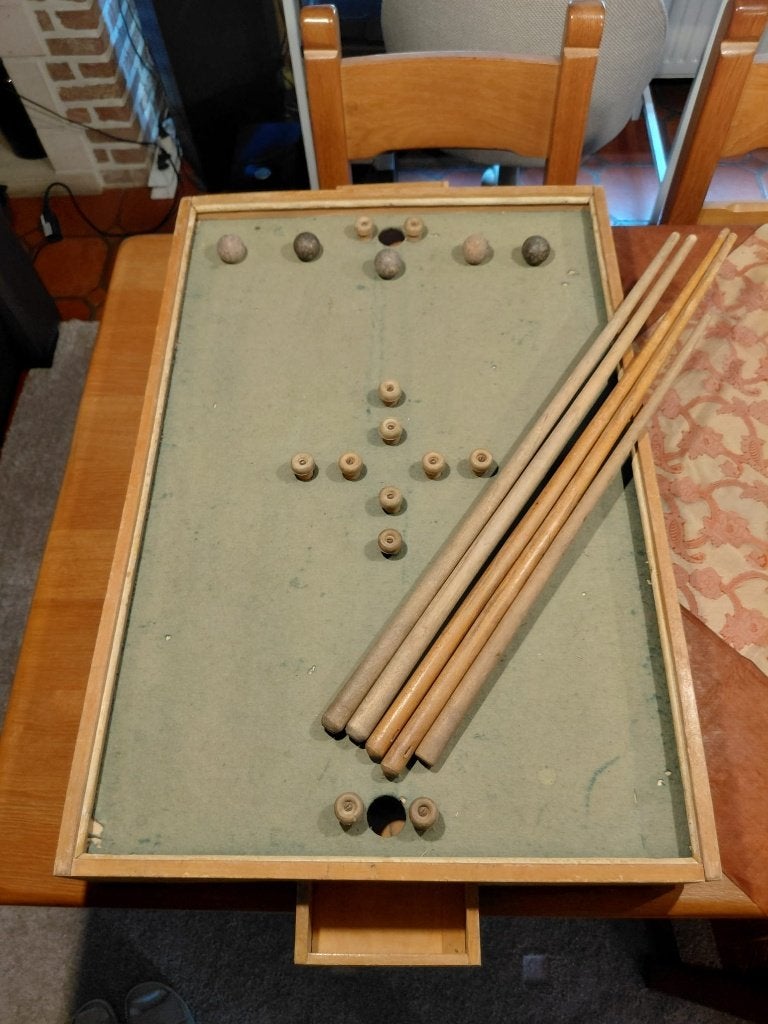 Billard de table en bois classique vintage —1950-60, Enlèvement ou Envoi