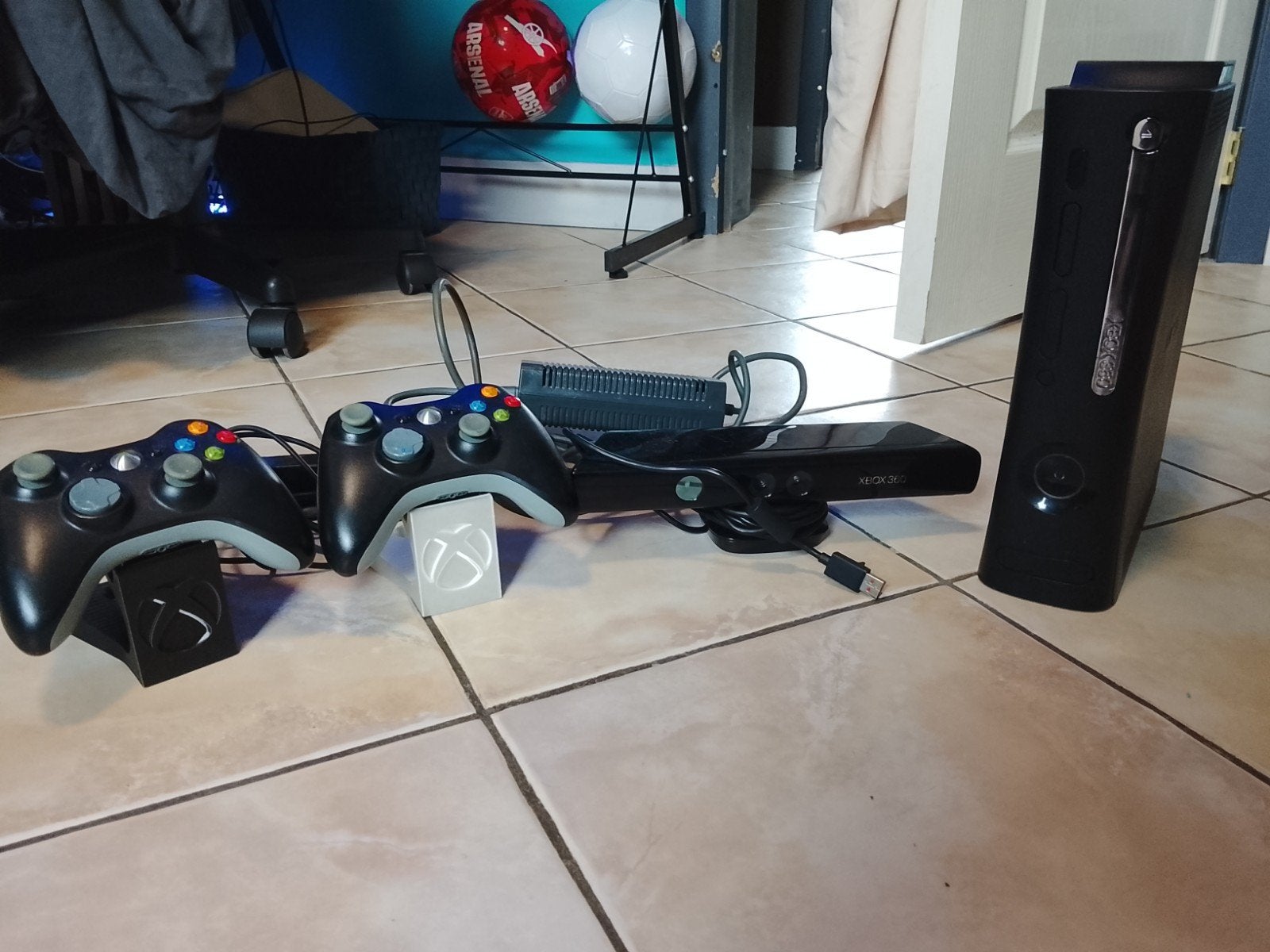 xbox 360 250gb+originele xbox Kinect+2 controllers, Games en Spelcomputers, Ophalen, Gebruikt, Met 2 controllers, 250 GB