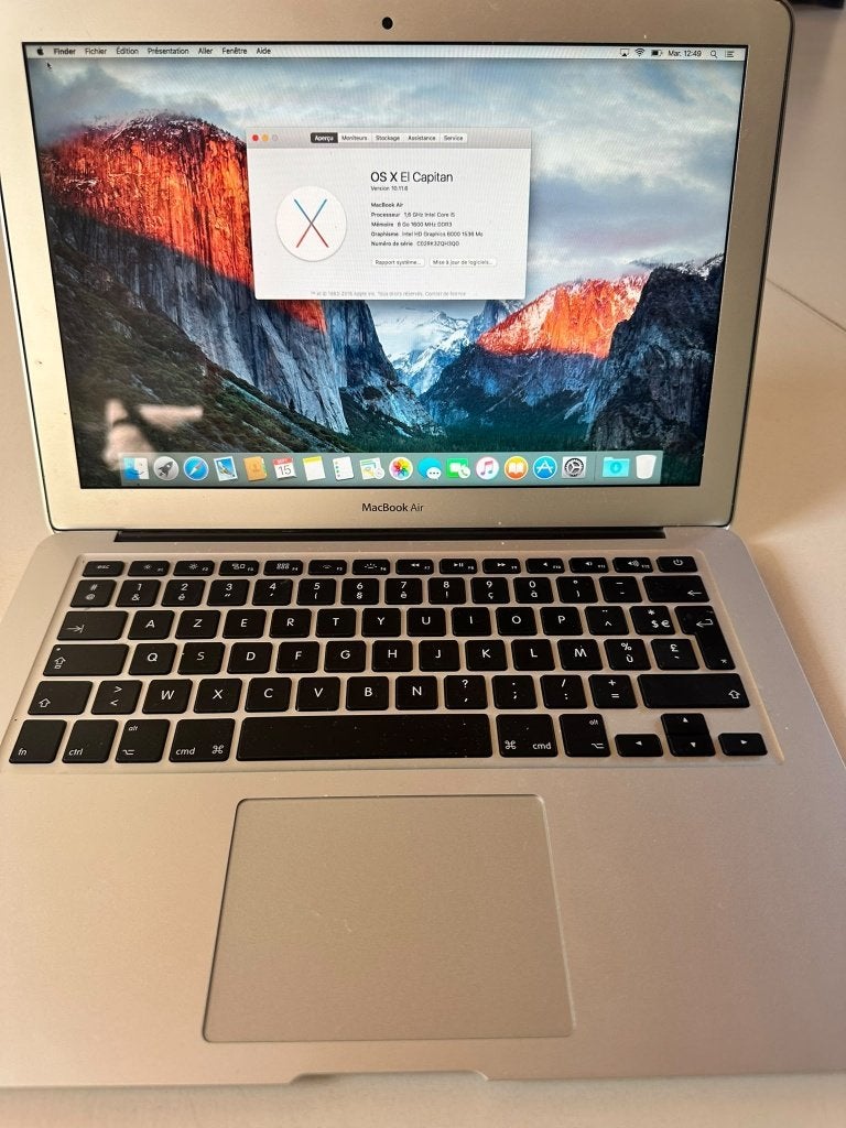 Ordinateur MacBook Air 13" – 120 Go – (2015), Computers en Software, 13 inch, Refurbished, Ophalen of Verzenden, Azerty