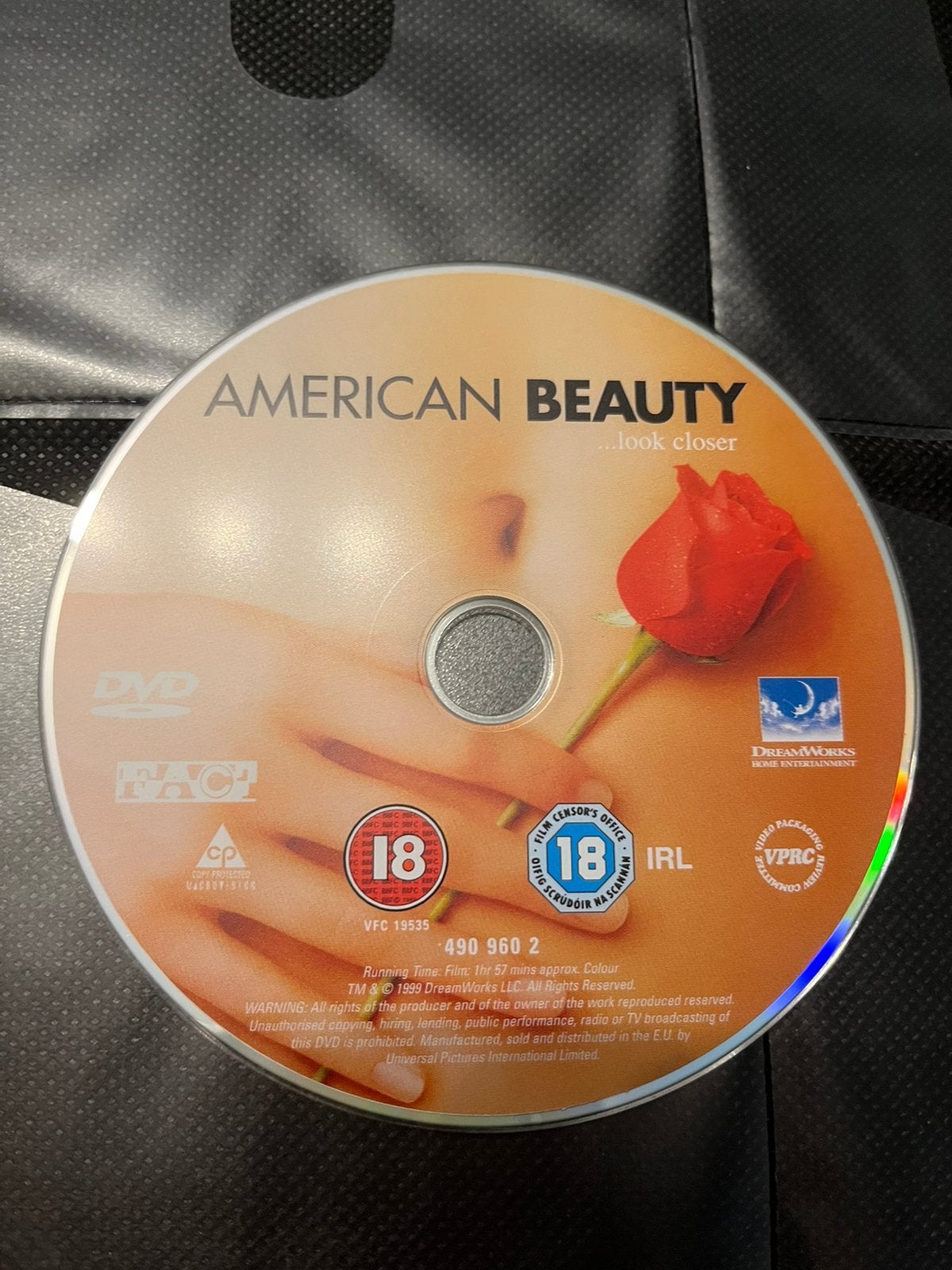 DVD - American Beauty, Enlèvement, Comme neuf