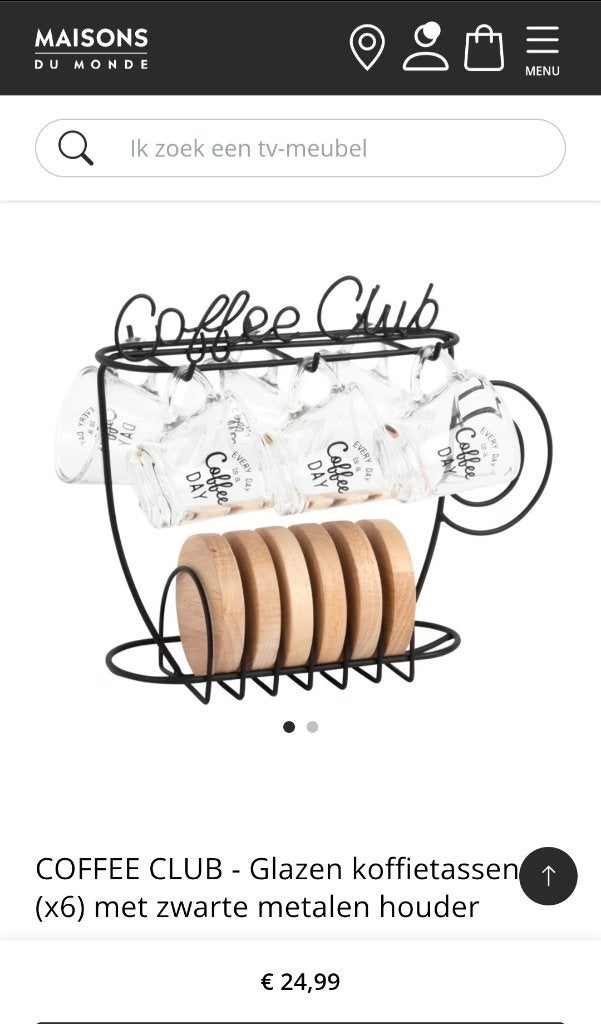 Maisons du monde coffee club kopjes tassen mokken standaard, Ophalen of Verzenden, Nieuw, Overige typen