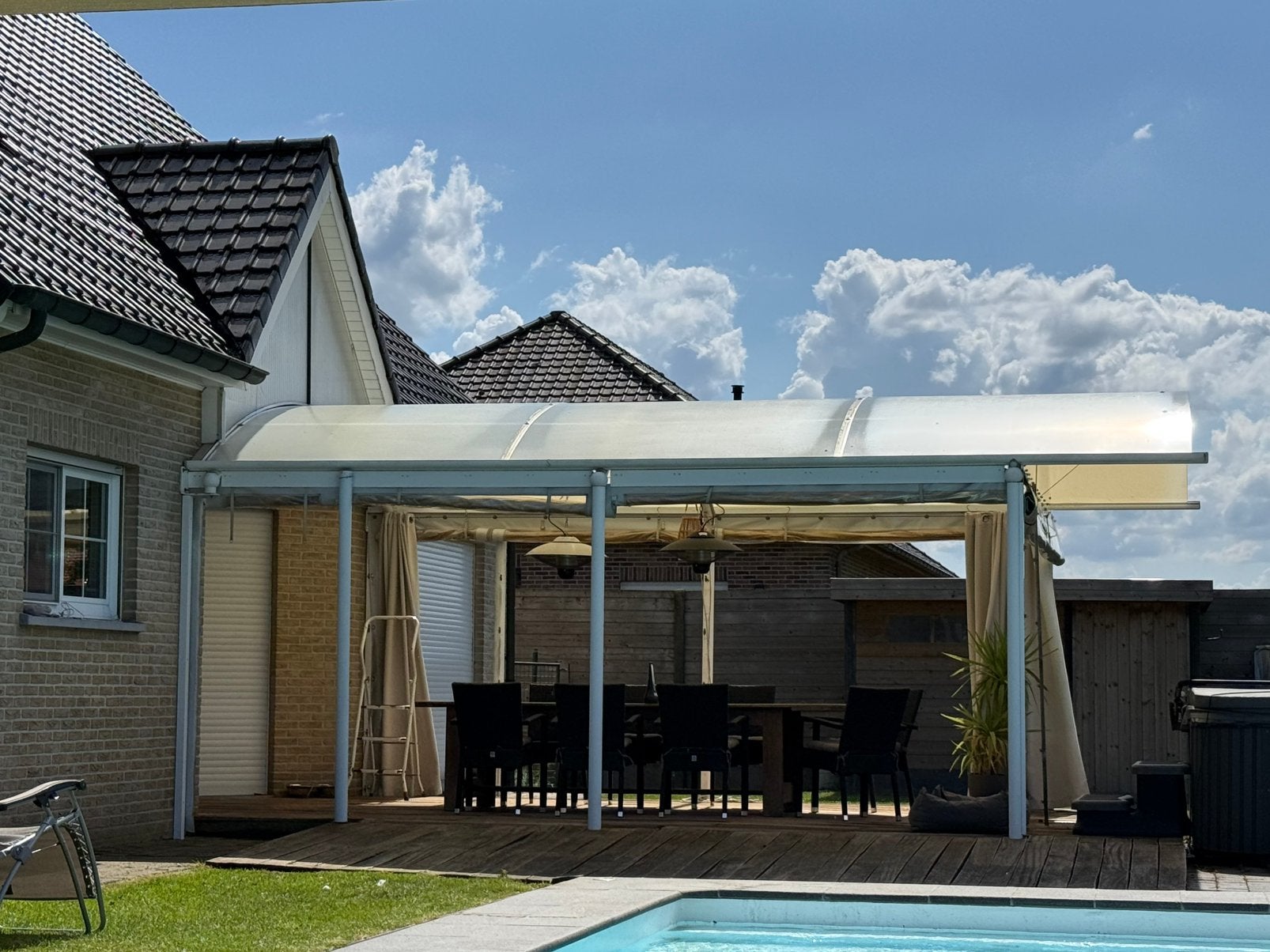 Bozarc 6m x 3,8m. Aluminium overkapping. Volledig in orde., Tuin en Terras, Overkappingen, Ophalen, Zo goed als nieuw