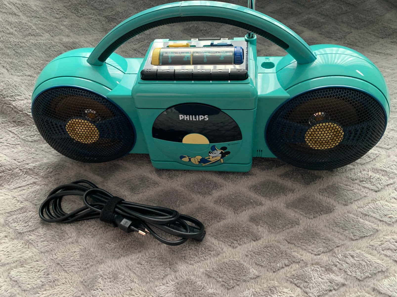 Radio-cassette vintage Philips Roller 2 Mickey Mouse, TV, Hi-fi & Vidéo, Enlèvement, Comme neuf, Radio