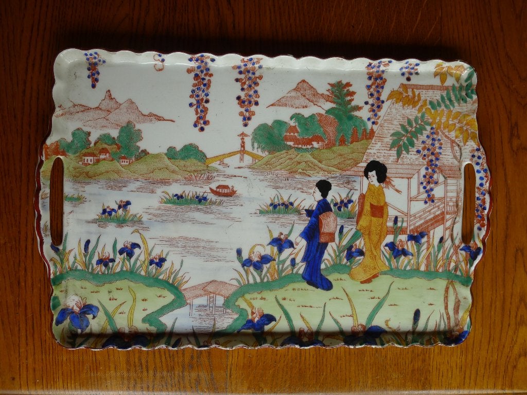 VICTORIA CZECH aardewerk schaal.Chinees decor, Ophalen of Verzenden