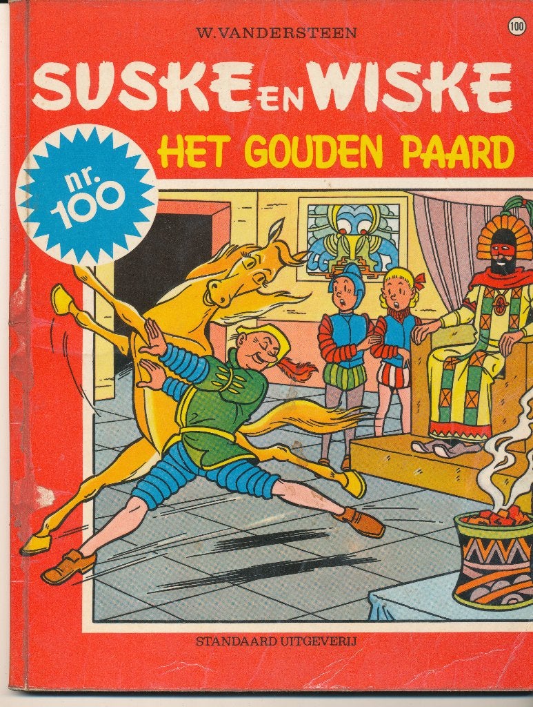 100 Suske en Wiske 1969 - Het gouden paard ( 1' druk ), Boeken, Stripverhalen, Gelezen, Willy Vandersteen, Eén stripboek, Ophalen of Verzenden